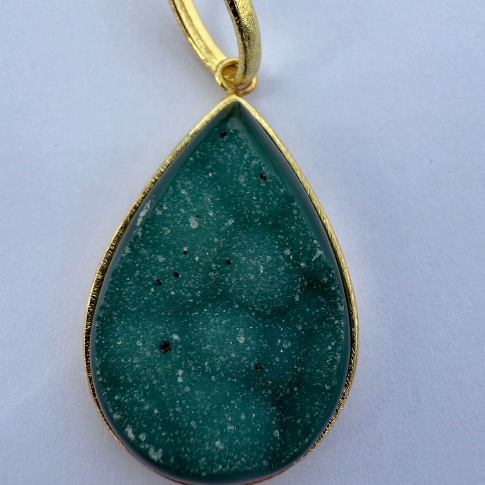 Marcia Moran Green Druzy Necklace